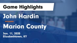 John Hardin  vs Marion County  Game Highlights - Jan. 11, 2020