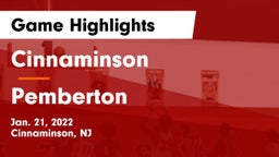 Cinnaminson  vs Pemberton  Game Highlights - Jan. 21, 2022