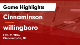 Cinnaminson  vs willingboro  Game Highlights - Feb. 2, 2023