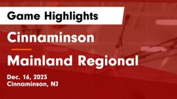 Cinnaminson  vs Mainland Regional  Game Highlights - Dec. 16, 2023