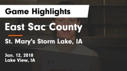 East Sac County  vs St. Mary's  Storm Lake, IA Game Highlights - Jan. 12, 2018