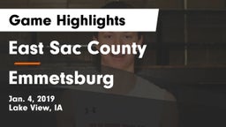 East Sac County  vs Emmetsburg  Game Highlights - Jan. 4, 2019