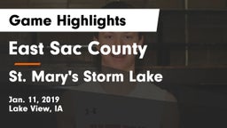 East Sac County  vs St. Mary's Storm Lake Game Highlights - Jan. 11, 2019