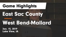 East Sac County  vs West Bend-Mallard  Game Highlights - Jan. 15, 2019