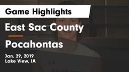 East Sac County  vs Pocahontas  Game Highlights - Jan. 29, 2019