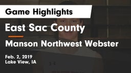 East Sac County  vs Manson Northwest Webster  Game Highlights - Feb. 2, 2019