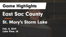 East Sac County  vs St. Mary's Storm Lake Game Highlights - Feb. 8, 2019