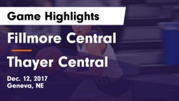 Fillmore Central  vs Thayer Central  Game Highlights - Dec. 12, 2017