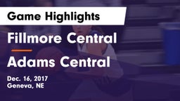 Fillmore Central  vs Adams Central  Game Highlights - Dec. 16, 2017