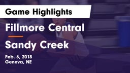 Fillmore Central  vs Sandy Creek  Game Highlights - Feb. 6, 2018