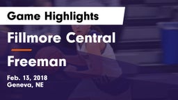 Fillmore Central  vs Freeman  Game Highlights - Feb. 13, 2018