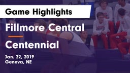 Fillmore Central  vs Centennial  Game Highlights - Jan. 22, 2019