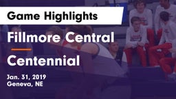 Fillmore Central  vs Centennial  Game Highlights - Jan. 31, 2019