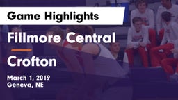 Fillmore Central  vs Crofton  Game Highlights - March 1, 2019