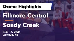 Fillmore Central  vs Sandy Creek  Game Highlights - Feb. 11, 2020