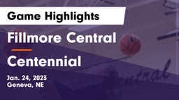 Fillmore Central  vs Centennial  Game Highlights - Jan. 24, 2023