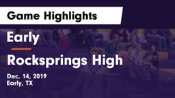 Early  vs Rocksprings High Game Highlights - Dec. 14, 2019