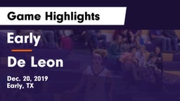 Early  vs De Leon  Game Highlights - Dec. 20, 2019