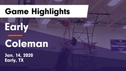 Early  vs Coleman  Game Highlights - Jan. 14, 2020