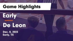 Early  vs De Leon  Game Highlights - Dec. 8, 2023