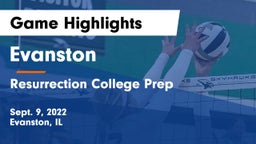 Evanston  vs Resurrection College Prep  Game Highlights - Sept. 9, 2022