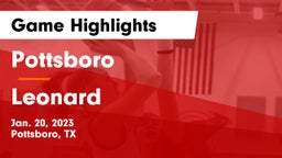 Pottsboro  vs Leonard  Game Highlights - Jan. 20, 2023