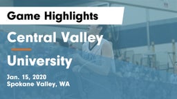 Central Valley  vs University  Game Highlights - Jan. 15, 2020