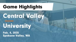 Central Valley  vs University  Game Highlights - Feb. 4, 2020