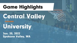 Central Valley  vs University  Game Highlights - Jan. 20, 2022