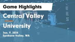 Central Valley  vs University  Game Highlights - Jan. 9, 2024