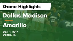 Dallas Madison  vs Amarillo  Game Highlights - Dec. 1, 2017