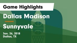 Dallas Madison  vs Sunnyvale  Game Highlights - Jan. 26, 2018