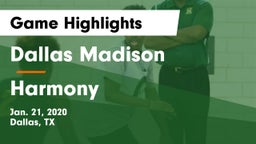 Dallas Madison  vs Harmony Game Highlights - Jan. 21, 2020