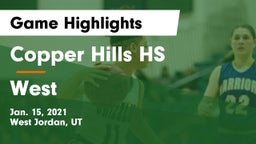 Copper Hills HS vs West  Game Highlights - Jan. 15, 2021