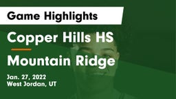 Copper Hills HS vs Mountain Ridge  Game Highlights - Jan. 27, 2022