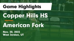 Copper Hills HS vs American Fork  Game Highlights - Nov. 20, 2023