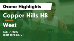 Copper Hills HS vs West  Game Highlights - Feb. 7, 2020