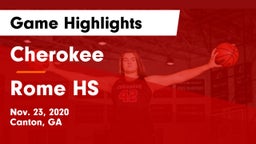Cherokee  vs Rome HS Game Highlights - Nov. 23, 2020