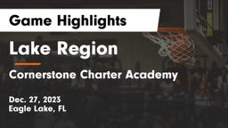 Lake Region  vs Cornerstone Charter Academy Game Highlights - Dec. 27, 2023