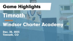 Timnath  vs Windsor Charter Academy Game Highlights - Dec. 20, 2023