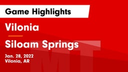 Vilonia  vs Siloam Springs  Game Highlights - Jan. 28, 2022