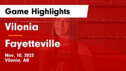 Vilonia  vs Fayetteville  Game Highlights - Nov. 10, 2023