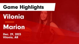 Vilonia  vs Marion  Game Highlights - Dec. 29, 2023