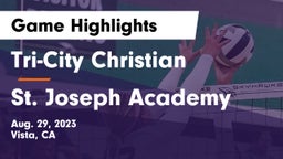 Tri-City Christian  vs St. Joseph Academy Game Highlights - Aug. 29, 2023