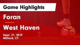 Foran  vs West Haven  Game Highlights - Sept. 21, 2019