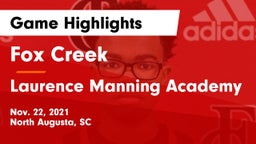 Fox Creek  vs Laurence Manning Academy Game Highlights - Nov. 22, 2021