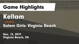 Kellam  vs Salem  Girls- Virginia Beach Game Highlights - Dec. 13, 2019