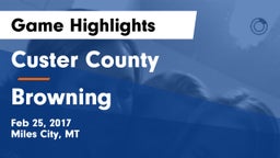 Custer County  vs Browning Game Highlights - Feb 25, 2017