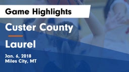 Custer County  vs Laurel  Game Highlights - Jan. 6, 2018
