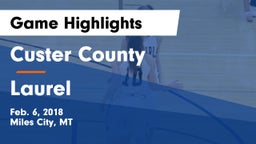 Custer County  vs Laurel  Game Highlights - Feb. 6, 2018